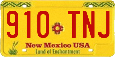 NM license plate 910TNJ