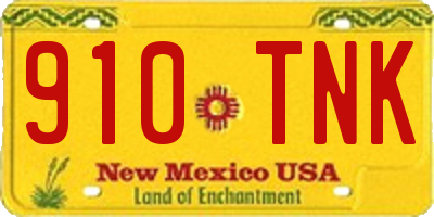 NM license plate 910TNK
