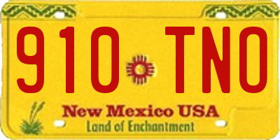 NM license plate 910TNO