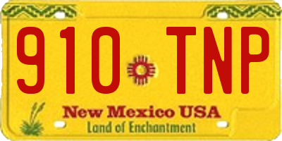NM license plate 910TNP