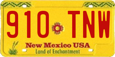 NM license plate 910TNW