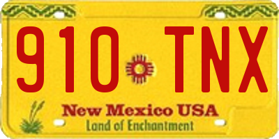 NM license plate 910TNX