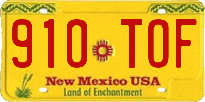 NM license plate 910TOF