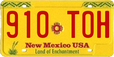 NM license plate 910TOH