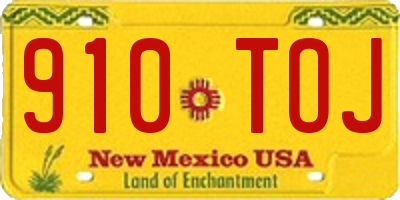 NM license plate 910TOJ