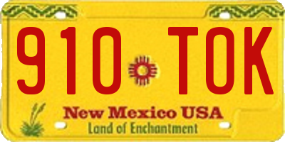 NM license plate 910TOK
