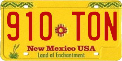 NM license plate 910TON