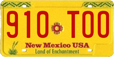 NM license plate 910TOO
