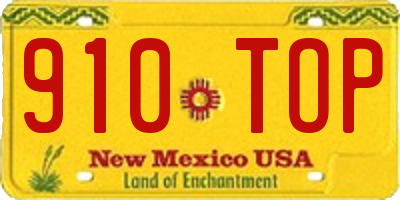 NM license plate 910TOP