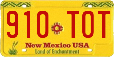NM license plate 910TOT