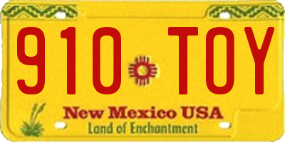 NM license plate 910TOY