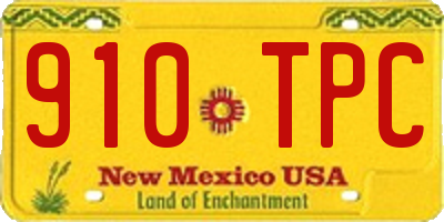NM license plate 910TPC
