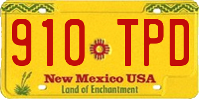 NM license plate 910TPD