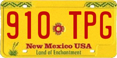 NM license plate 910TPG