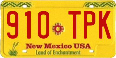 NM license plate 910TPK