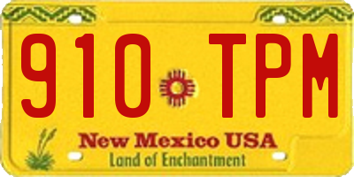 NM license plate 910TPM