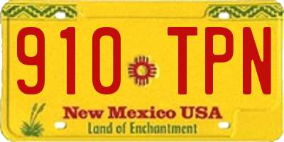 NM license plate 910TPN
