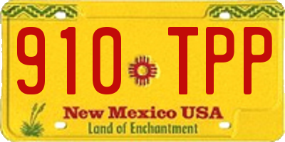 NM license plate 910TPP