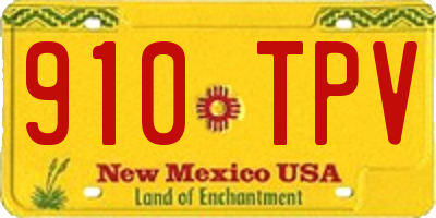 NM license plate 910TPV