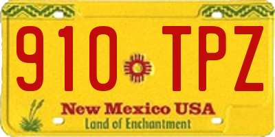 NM license plate 910TPZ