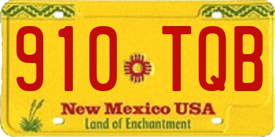 NM license plate 910TQB