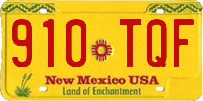 NM license plate 910TQF