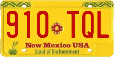 NM license plate 910TQL