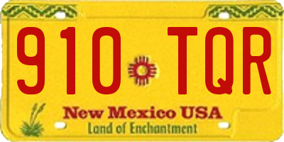 NM license plate 910TQR