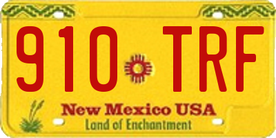 NM license plate 910TRF