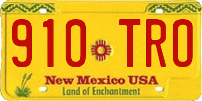 NM license plate 910TRO
