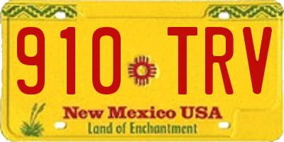 NM license plate 910TRV
