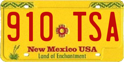NM license plate 910TSA