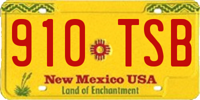 NM license plate 910TSB