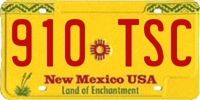 NM license plate 910TSC