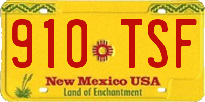 NM license plate 910TSF