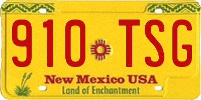 NM license plate 910TSG