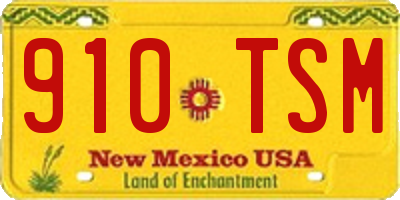 NM license plate 910TSM