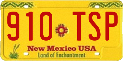 NM license plate 910TSP
