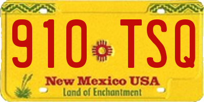 NM license plate 910TSQ