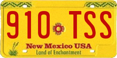 NM license plate 910TSS