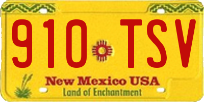 NM license plate 910TSV