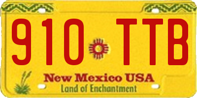 NM license plate 910TTB