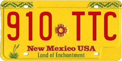 NM license plate 910TTC