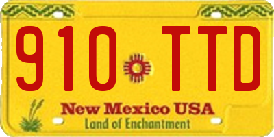 NM license plate 910TTD