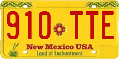 NM license plate 910TTE