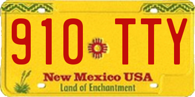 NM license plate 910TTY