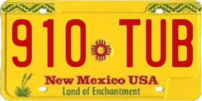 NM license plate 910TUB