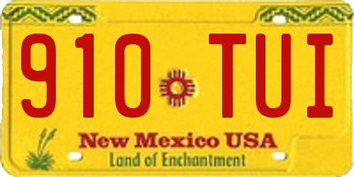 NM license plate 910TUI