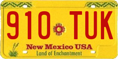 NM license plate 910TUK