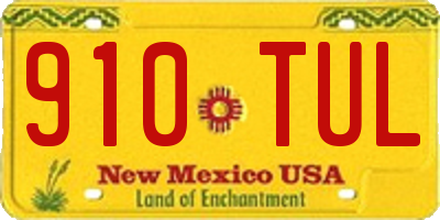 NM license plate 910TUL